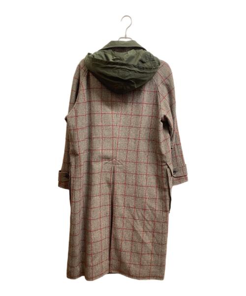 LANVIN en Bleu（ランバンオンブルー）LANVIN en Bleu (ランバンオンブルー) グレンチェックビックシルエットロングコート ベージュ サイズ:46の古着・服飾アイテム