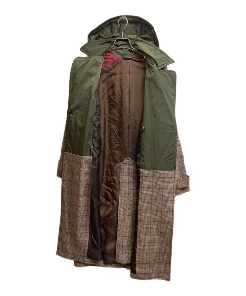 LANVIN en Bleu（ランバンオンブルー）LANVIN en Bleu (ランバンオンブルー) グレンチェックビックシルエットロングコート ベージュ サイズ:46の古着・服飾アイテム