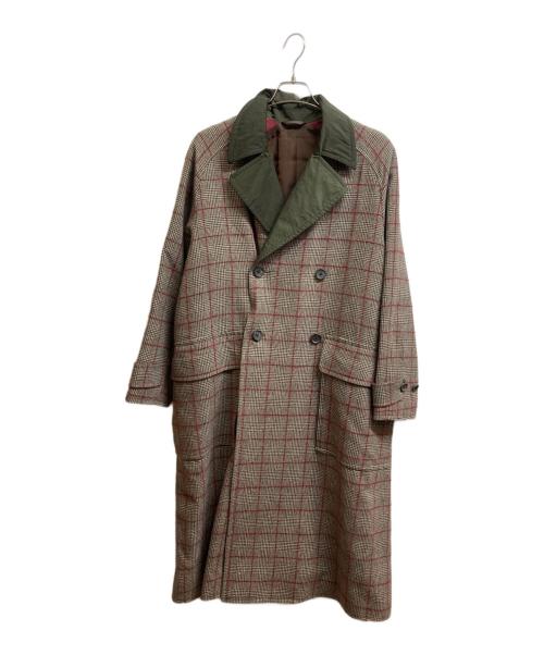 LANVIN en Bleu（ランバンオンブルー）LANVIN en Bleu (ランバンオンブルー) グレンチェックビックシルエットロングコート ベージュ サイズ:46の古着・服飾アイテム