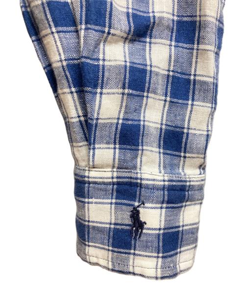 POLO RALPH LAUREN（ポロ・ラルフローレン）POLO RALPH LAUREN (ポロ・ラルフローレン) リネンシャツワンピース ブルーの古着・服飾アイテム