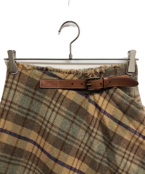 POLO RALPH LAUREN（ポロ・ラルフローレン）POLO RALPH LAUREN (ポロ・ラルフローレン) チェックラップスカート ブラウン サイズ:2の古着・服飾アイテム