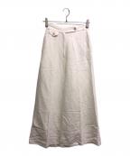 anuansアニュアンス）の古着「リネンワイドレッグパンツ」｜アイボリー