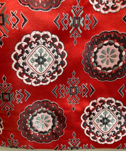 COMME des GARCONS（コムデギャルソン）COMME des GARCONS (コムデギャルソン) ジャガード刺繍ワイドフレアパンツ レッド サイズ:Sの古着・服飾アイテム