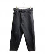COMOLIコモリ）の古着「20SS BELTED DENIM PANTS」｜ブラック