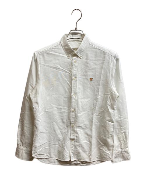 maison kitsune（メゾンキツネ）maison kitsune (メゾンキツネ) フォックスヘッド エンブロイダリークラシックシャツ ホワイト サイズ:39の古着・服飾アイテム