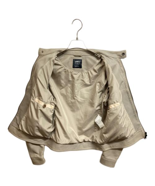 EMMETI（エンメティ）EMMETI (エンメティ) ラムレザーシングルライダースジャケット ベージュ サイズ:46の古着・服飾アイテム