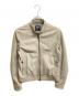 EMMETI（エンメティ）の古着「ラムレザーシングルライダースジャケット」｜ベージュ