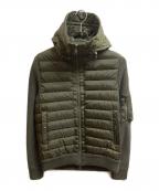 MONCLERモンクレール）の古着「ニット切替ダウンジャケット」｜カーキ