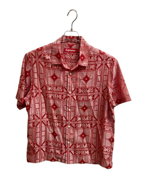 SUPREME（シュプリーム）Supreme (シュプリーム) Tray Jacquard S/S Shirt レッド サイズ:Sの古着・服飾アイテム