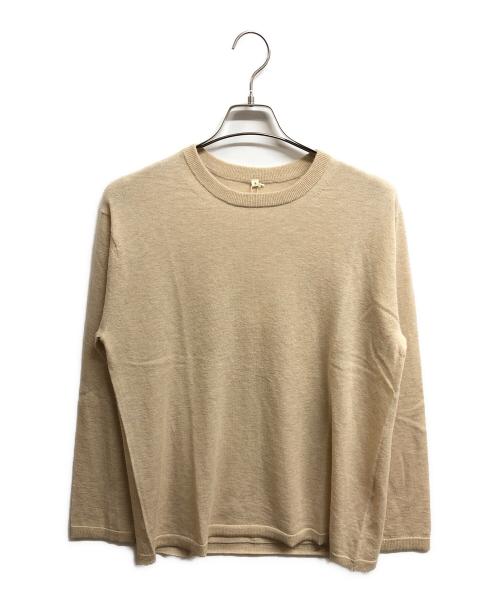 MUJI LABO（ムジラボ）MUJI Labo (ムジラボ) 自然のまんまの色カシミヤクルーネックセーター ベージュ サイズ:Lの古着・服飾アイテム