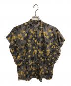 TOMORROW LAND collectionトゥモローランドコレクション）の古着「フラワープリント フレアタックスリーブブラウス」｜グレー