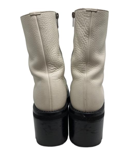 JOHN LAWRENCE SULLIVAN（ジョン ローレンス サリバン）JOHN LAWRENCE SULLIVAN (ジョン ローレンス サリバン) スクエアトゥサイドジップヒールブーツ ホワイト サイズ:8の古着・服飾アイテム