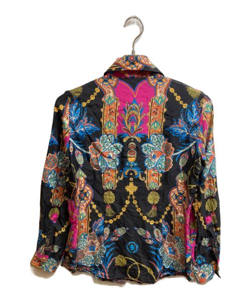ETRO（エトロ）ETRO (エトロ) 総柄シルクシャツ ブラック サイズ:40の古着・服飾アイテム