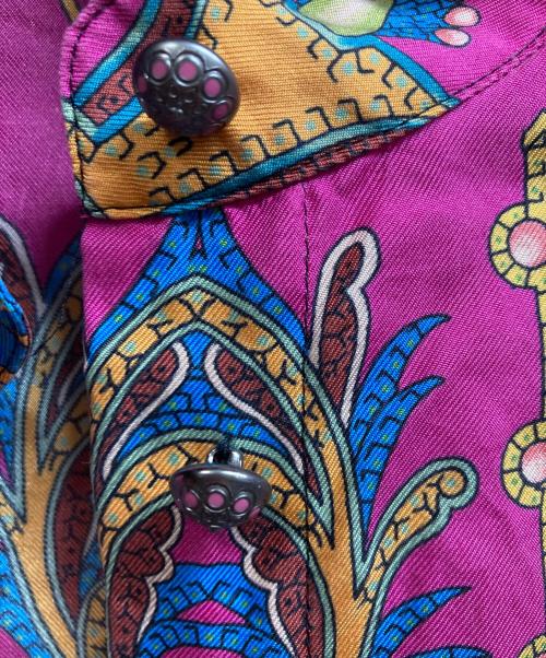 ETRO（エトロ）ETRO (エトロ) 総柄シルクシャツ ブラック サイズ:40の古着・服飾アイテム