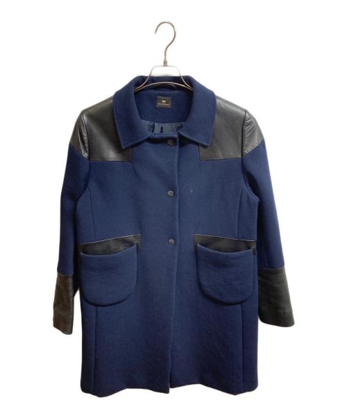 ANYA HINDMARCH（アニヤ・ハインドマーチ）ANYA HINDMARCH (アニヤ・ハインドマーチ) ウールコート ネイビー サイズ:Lの古着・服飾アイテム