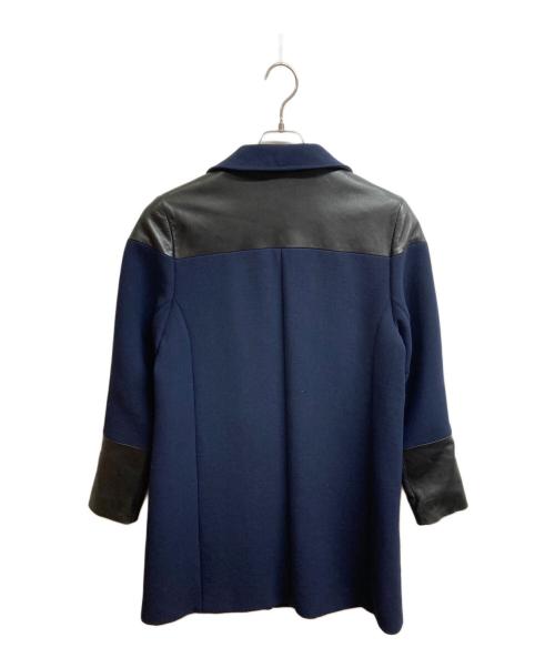 ANYA HINDMARCH（アニヤ・ハインドマーチ）ANYA HINDMARCH (アニヤ・ハインドマーチ) ウールコート ネイビー サイズ:Lの古着・服飾アイテム