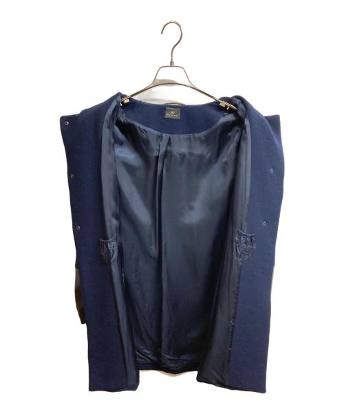 ANYA HINDMARCH（アニヤ・ハインドマーチ）ANYA HINDMARCH (アニヤ・ハインドマーチ) ウールコート ネイビー サイズ:Lの古着・服飾アイテム