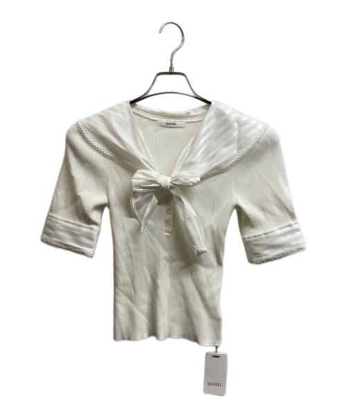 Snidel（スナイデル）Snidel (スナイデル) Sustainableスカーフブラウスドッキングプルオーバー ホワイト サイズ:1 未使用品の古着・服飾アイテム