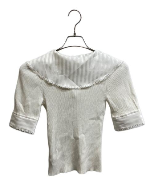 Snidel（スナイデル）Snidel (スナイデル) Sustainableスカーフブラウスドッキングプルオーバー ホワイト サイズ:1 未使用品の古着・服飾アイテム