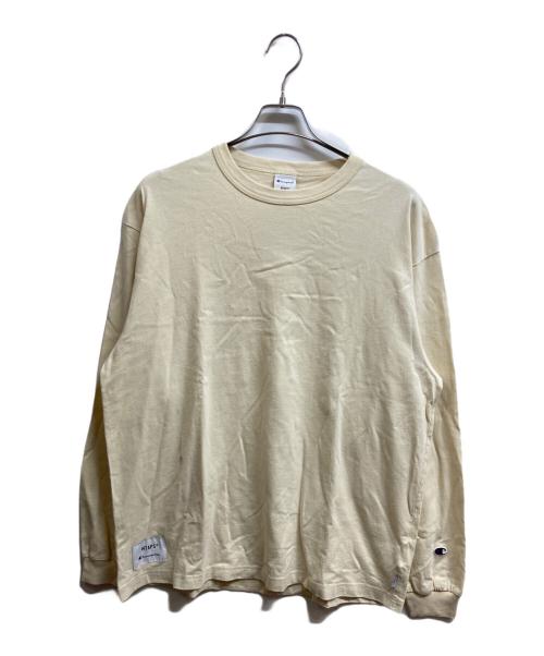 Champion（チャンピオン）Champion (チャンピオン) WTAPS (ダブルタップス) 長袖Tシャツ アイボリー サイズ:Lの古着・服飾アイテム