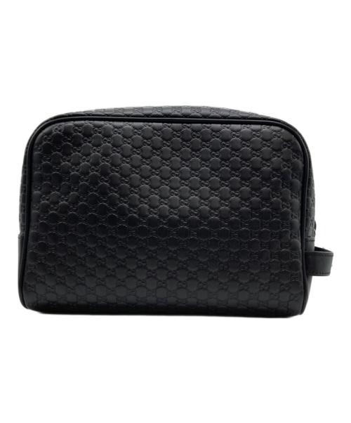 GUCCI（グッチ）GUCCI (グッチ) マイクロGG レザー セカンドバッグ ブラックの古着・服飾アイテム
