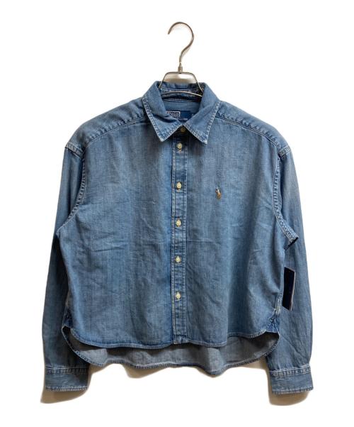 POLO RALPH LAUREN（ポロ・ラルフローレン）POLO RALPH LAUREN (ポロ・ラルフローレン) クロップド ボクシー デニム シャツ インディゴ サイズ:XS 未使用品の古着・服飾アイテム