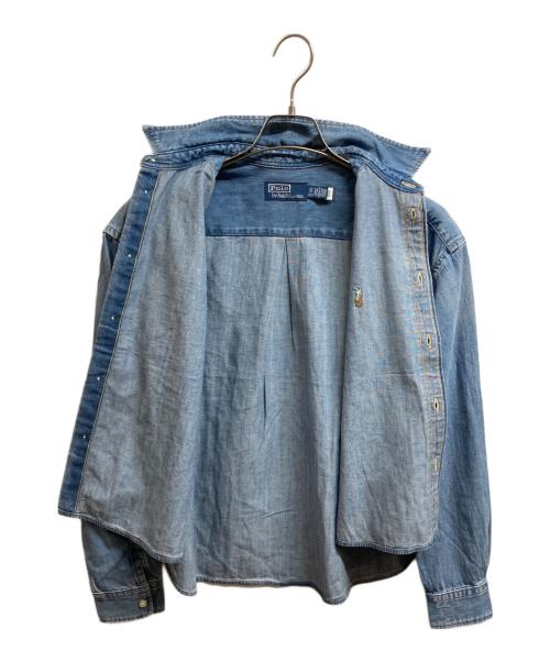 POLO RALPH LAUREN（ポロ・ラルフローレン）POLO RALPH LAUREN (ポロ・ラルフローレン) クロップド ボクシー デニム シャツ インディゴ サイズ:XS 未使用品の古着・服飾アイテム