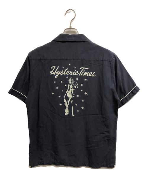 Hysteric Glamour（ヒステリックグラマー）Hysteric Glamour (ヒステリックグラマー) 半袖ボーリングシャツ ネイビー サイズ:Lの古着・服飾アイテム