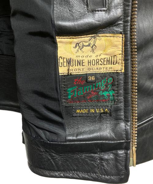 the Flamingo（フラミンゴ）the Flamingo (フラミンゴ) レザージャケット ブラック サイズ:36の古着・服飾アイテム