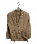 LARDINIラルディーニ）の古着「AMAアマ リネンソリッド2Bライトジャケット」｜ブラウン