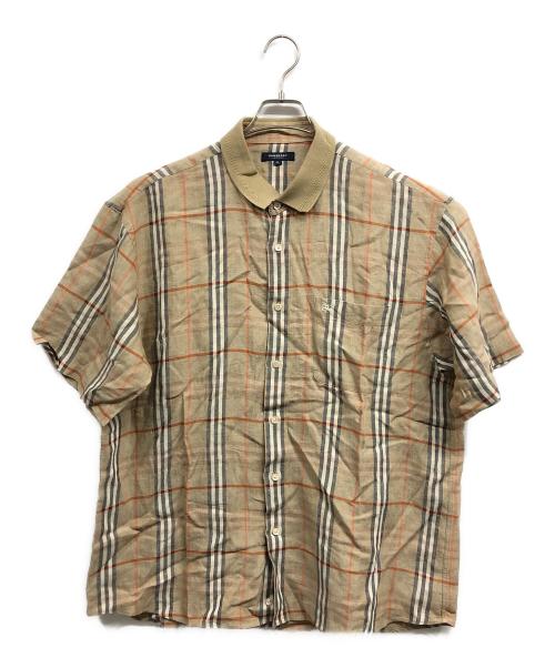 BURBERRY LONDON（バーバリーロンドン）BURBERRY LONDON (バーバリーロンドン) リネンノヴァチェックシャツシャツ ベージュ サイズ:3Lの古着・服飾アイテム