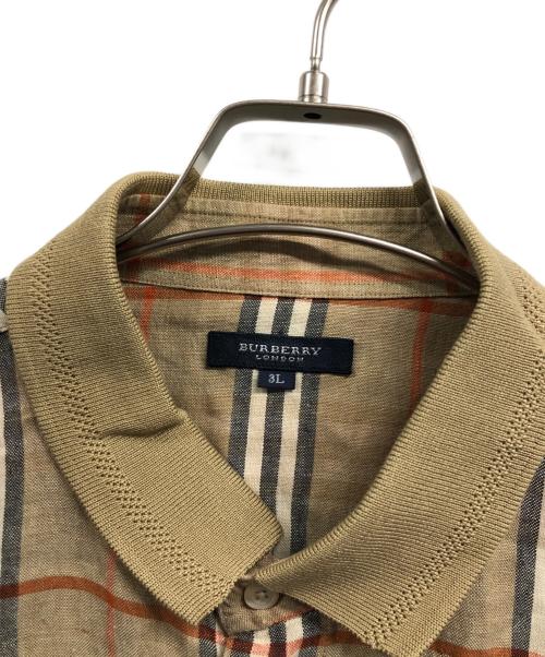 BURBERRY LONDON（バーバリーロンドン）BURBERRY LONDON (バーバリーロンドン) リネンノヴァチェックシャツシャツ ベージュ サイズ:3Lの古着・服飾アイテム