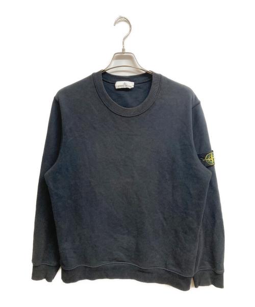 STONE ISLAND（ストーンアイランド）STONE ISLAND (ストーンアイランド) ガーメントダイ ブラッシュドコットン スウェット ブラック サイズ:XLの古着・服飾アイテム