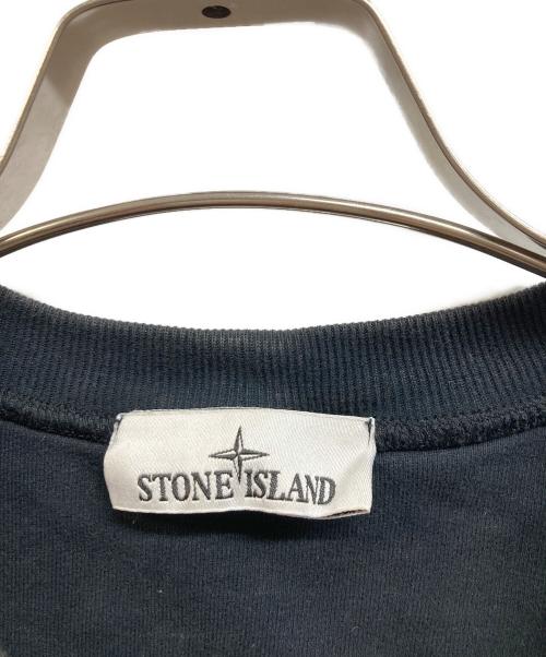 STONE ISLAND（ストーンアイランド）STONE ISLAND (ストーンアイランド) ガーメントダイ ブラッシュドコットン スウェット ブラック サイズ:XLの古着・服飾アイテム