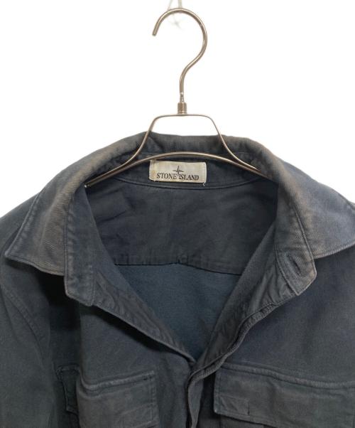 STONE ISLAND（ストーンアイランド）STONE ISLAND (ストーンアイランド) モールスキン オーバーシャツ ブラック サイズ:Lの古着・服飾アイテム