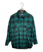 PENDLETONペンドルトン）の古着「70s ウールチェックシャツ」｜グリーン
