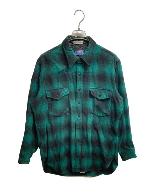 PENDLETON（ペンドルトン）PENDLETON (ペンドルトン) 70s ウールチェックシャツ グリーン サイズ:Lの古着・服飾アイテム