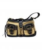 COACHコーチ）の古着「ハンドストローバッグ」｜ベージュ