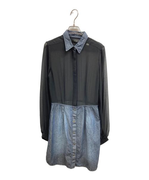 DIESEL（ディーゼル）DIESEL (ディーゼル) ドッキングシアーシャツ ブラック サイズ:XSの古着・服飾アイテム