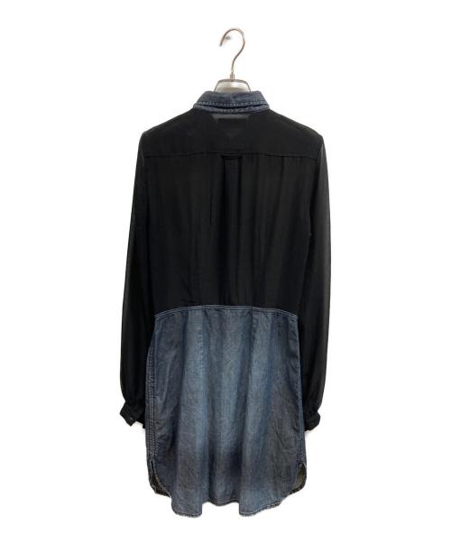 DIESEL（ディーゼル）DIESEL (ディーゼル) ドッキングシアーシャツ ブラック サイズ:XSの古着・服飾アイテム