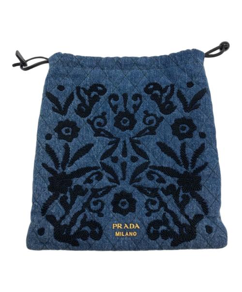 PRADA（プラダ）PRADA (プラダ) デニム巾着ポーチ インディゴの古着・服飾アイテム