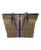 COACHコーチ）の古着「トートバッグ」｜ブラウン×パープル