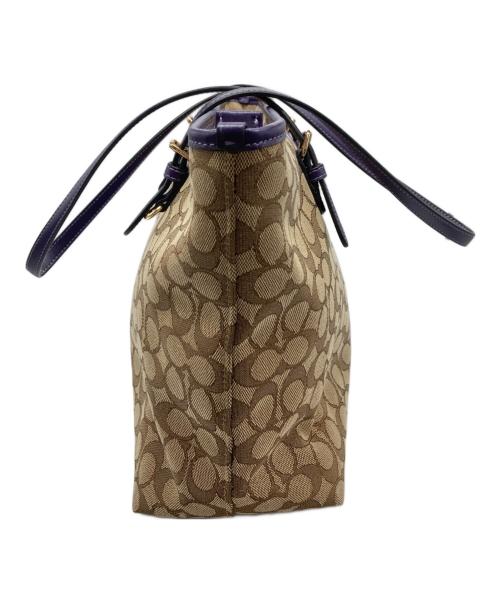 COACH（コーチ）COACH (コーチ) トートバッグ ブラウン×パープルの古着・服飾アイテム