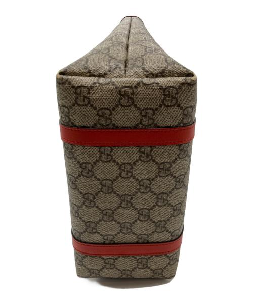 GUCCI（グッチ）GUCCI (グッチ) GGスプリーム ハンドバッグ ベージュ×オレンジの古着・服飾アイテム