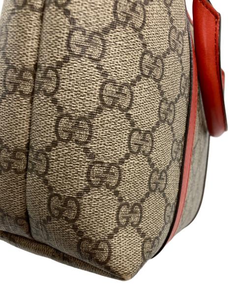 GUCCI（グッチ）GUCCI (グッチ) GGスプリーム ハンドバッグ ベージュ×オレンジの古着・服飾アイテム