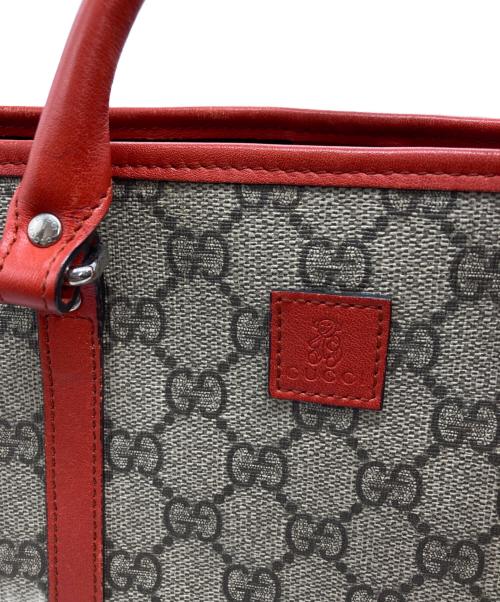 GUCCI（グッチ）GUCCI (グッチ) GGスプリーム ハンドバッグ ベージュ×オレンジの古着・服飾アイテム