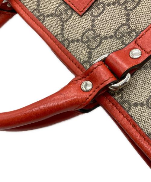 GUCCI（グッチ）GUCCI (グッチ) GGスプリーム ハンドバッグ ベージュ×オレンジの古着・服飾アイテム