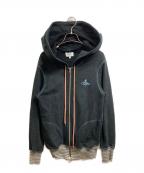 Vivienne Westwood manヴィヴィアン ウェストウッド マン）の古着「オーブ刺繍ジップパーカー」｜ブラック