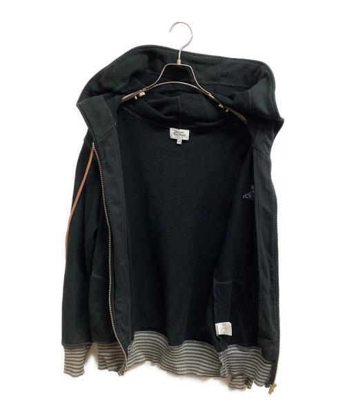 Vivienne Westwood man（ヴィヴィアン ウェストウッド マン）Vivienne Westwood man (ヴィヴィアン ウェストウッド マン) オーブ刺繍ジップパーカー ブラック サイズ:44の古着・服飾アイテム