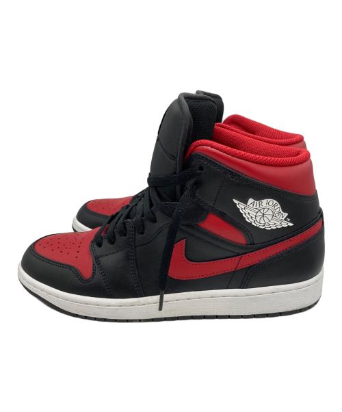 NIKE（ナイキ）NIKE (ナイキ) AIR JORDAN 1 MID ハイカットスニーカー blk/varsity red-summit wht サイズ:9の古着・服飾アイテム